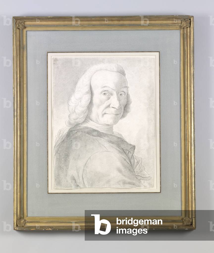Portrait of a Gentleman, possibly of Giovanni Battista Piazzetta, wearing a Wig, Half-Length (black chalk on paper)