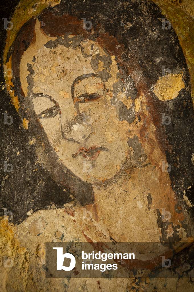 a 19th century fresco in the Rock Church of San Nicola all'Ofra, Matera, Basilicata, Italy.