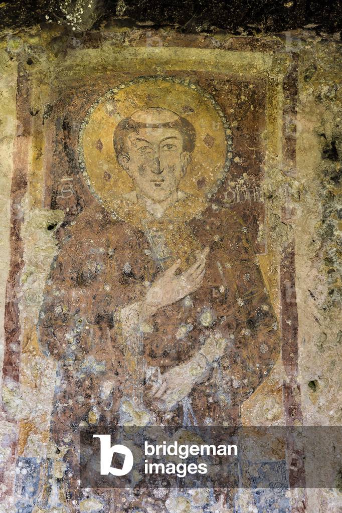 Castellaneta, Taranto, Puglia, Italy, The rock church of Santo Stefano in the ravine of Santo Stefano - fresco (photo)