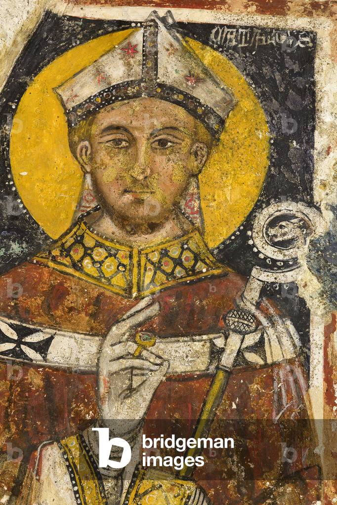 Detail of the triptych depicting San Cataldo, Crypt of the Cathedral