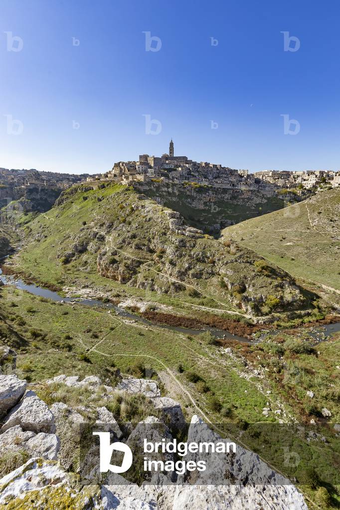 view of Matera and the Gravina of Matera