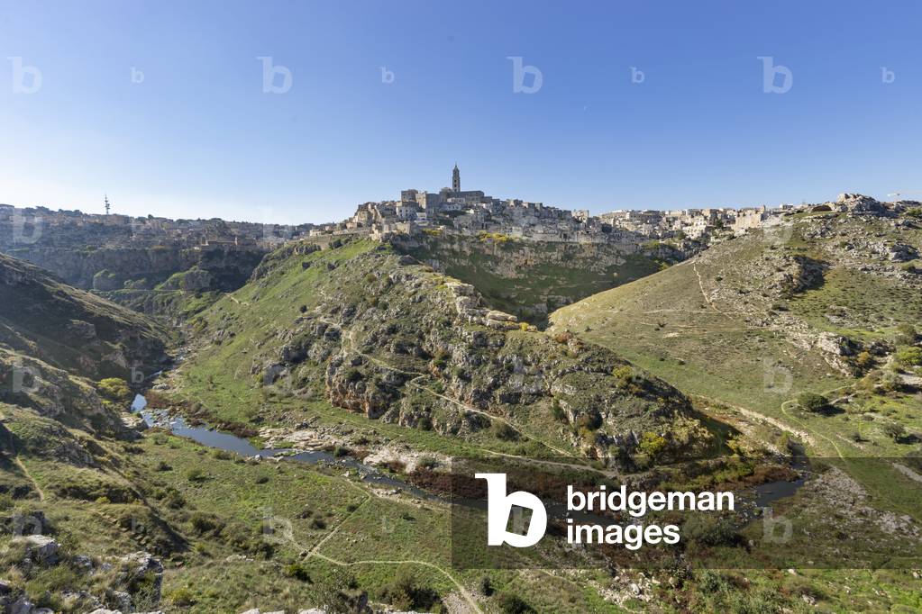 view of Matera and the Gravina of Matera