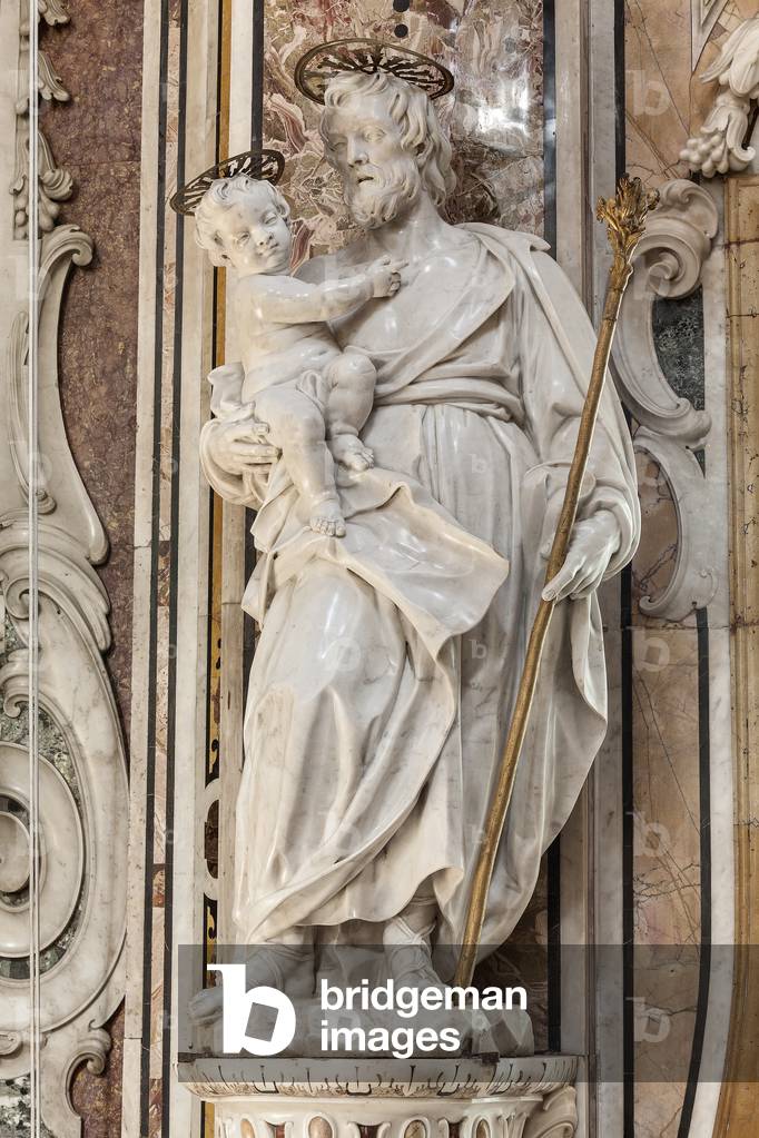 San Giuseppe, work by G. Sanmartino 1751-1752, Basilica of the Co-cathedral Maria S. della Madia, Monopoli, Bari, Italy (photo)