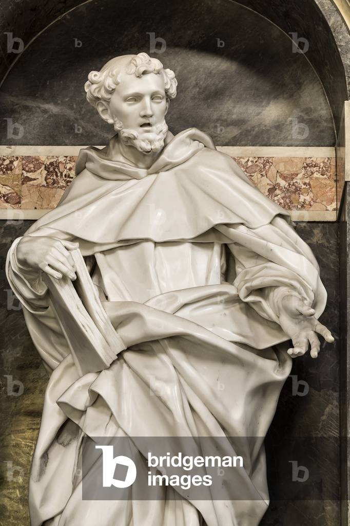 Cathedral of San Cataldo, Chapel of San Cataldo, semi-ellipse of the left, statue of San Domenico, Taranto, Puglia (photo)