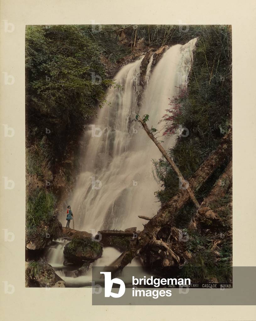 Ichinotaki Cascade, Nikko (hand-coloured photo)
