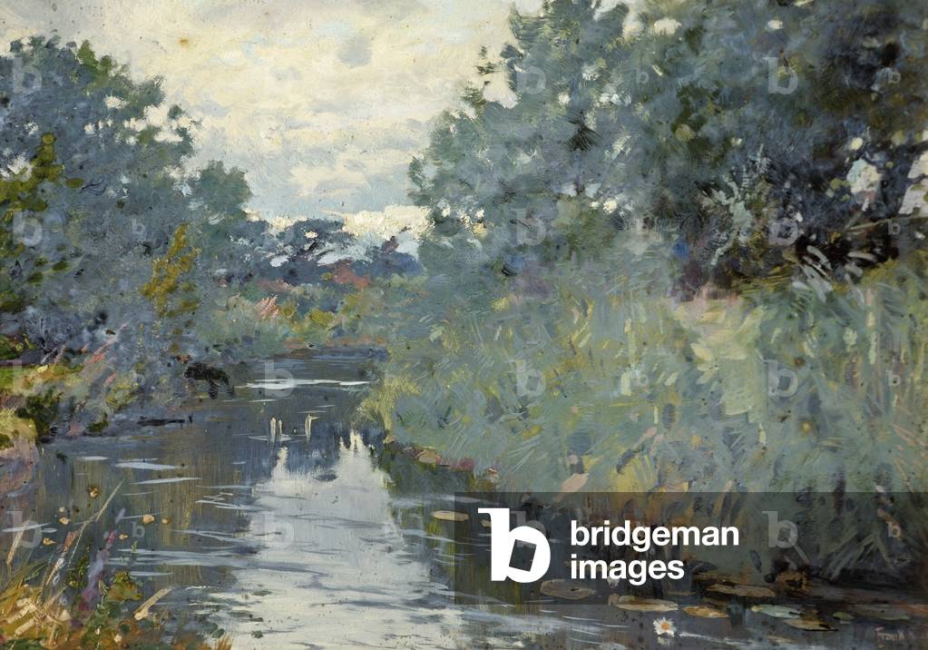 Immagine di Dipinto "christchurch fiume scena olio su scheda" di Frank Richards