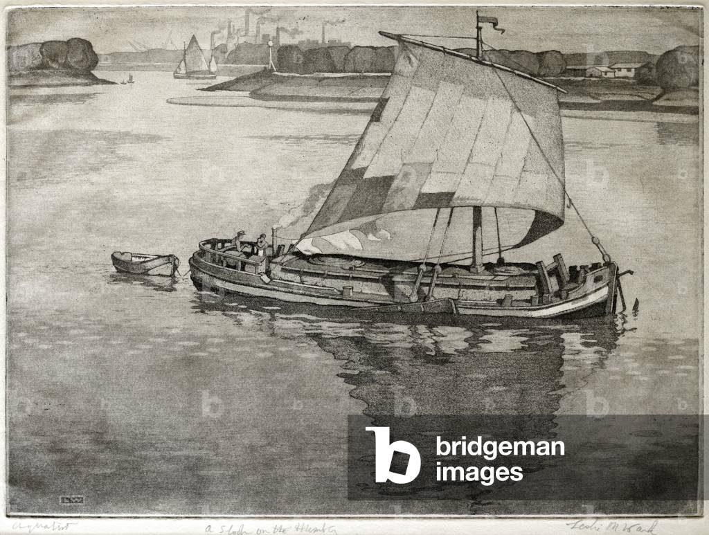 A Sloop on the Humber (etching aquatint)