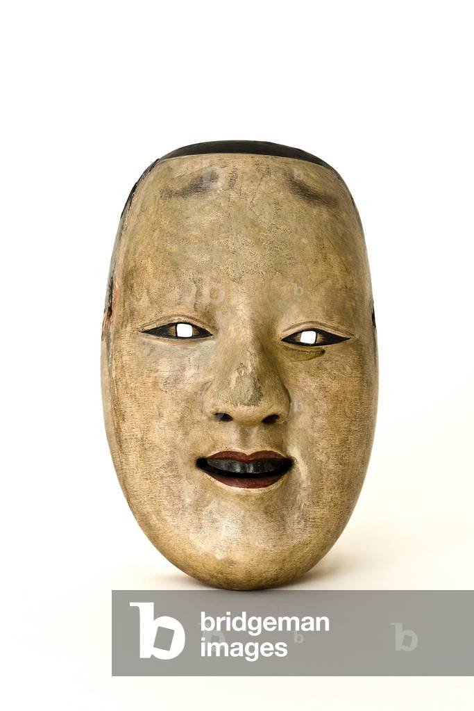 Noh theatre mask of a young man (Juroku), Edo Period, 1700-1800 (wood, gesso & paint)