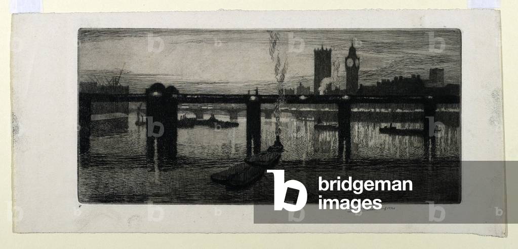 Westminster dalla galleria Tate, 1920 (acquaforte)