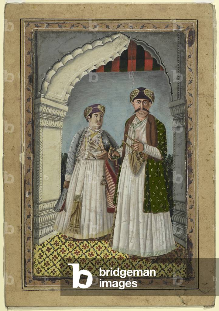 Shuja-ud-daula, Nawab of Oudh, c.1800-50 (bodycolour on card)