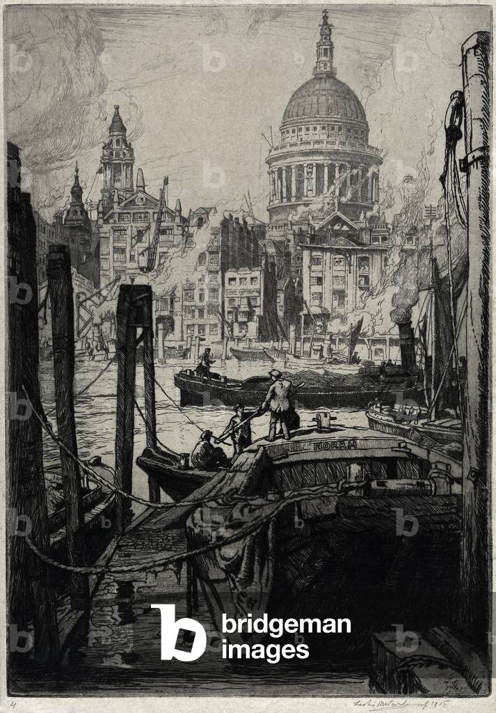 Before St. Pauls, 1943 (etching)
