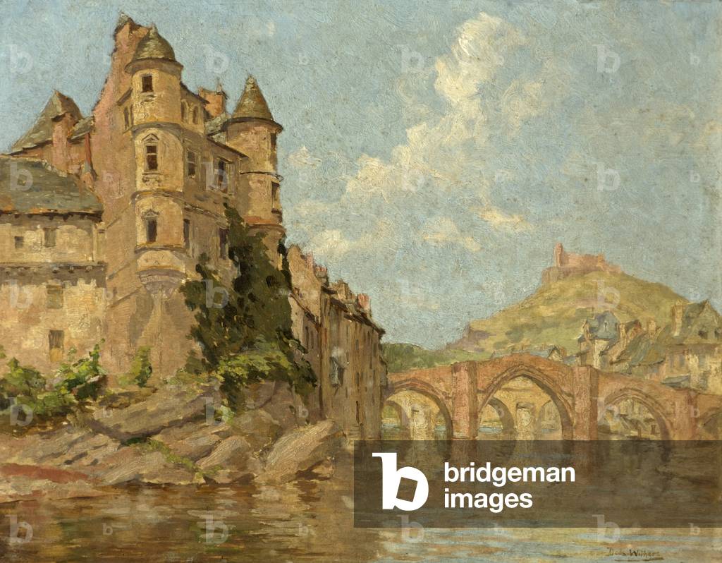 Chateau und zwei Brücken (öl auf leinwand)