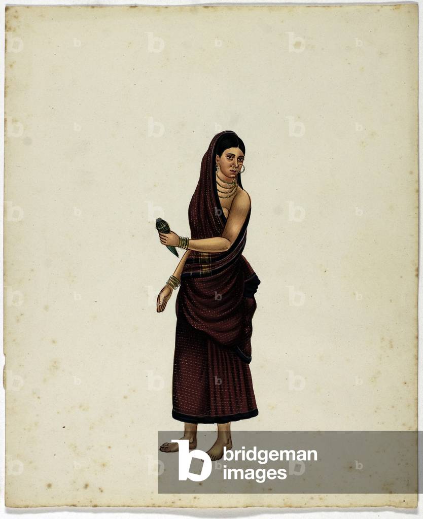 Bild von Gemälde "Betel Nut Verkäuferin Frau (Gouache auf Papier)", 19. Jahrhundert von Indian School