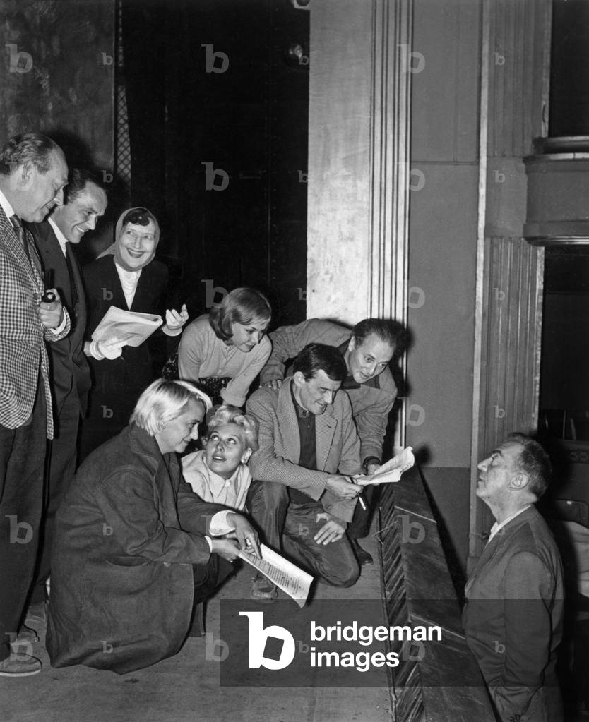 Marcel Ayme (1902-1967) french writer during rehearsal of his play 'Louisiane', Paris, 1961