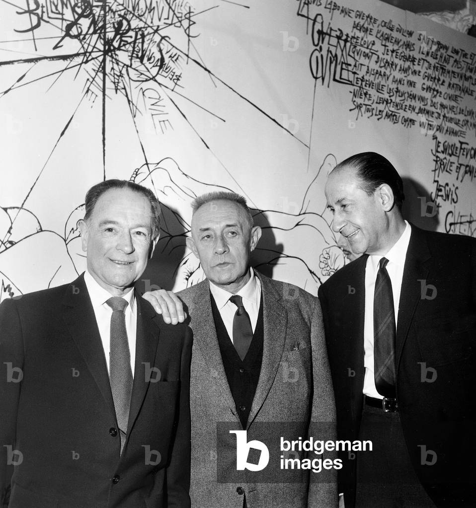 French writer Henry de Montherlant (c, 1895-1972) during press conference about his play 'La guerre civile' ('The civil war') january 15, 1965