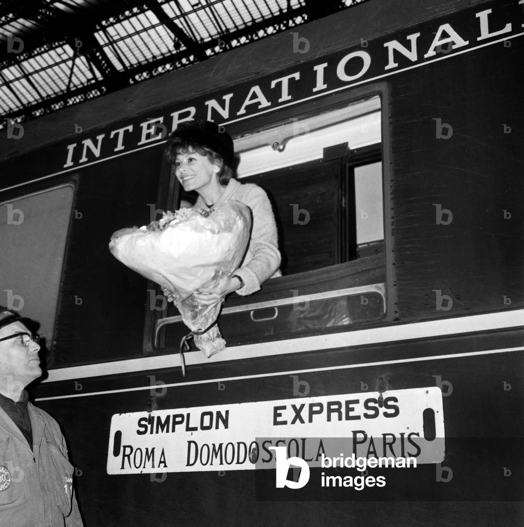 Actress Irina Demick in Paris, c. 1967 on board of Orient Express train (photo)