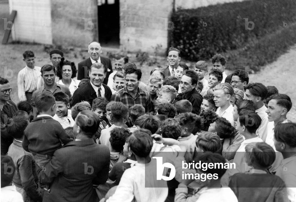 Marcel Cerdan (1916-1949) french boxer here at reformatory in Montedon (France) 1948