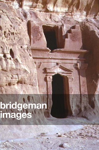 Tomb entrance, Nabataean, at Qasr al-Bint, 1s century AD (photo)