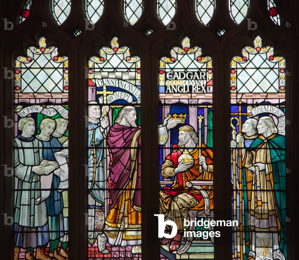 The Coronation of Edgar, Bath Abbey, UK, 1946 (stained glass)