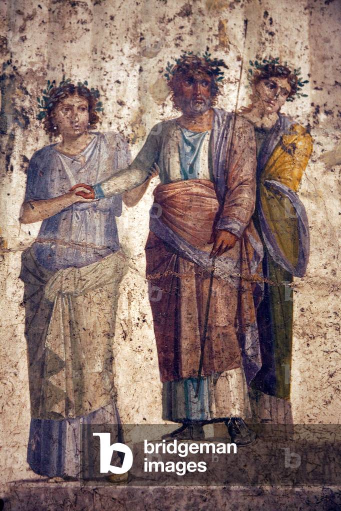 Jason facing his uncle Pelias (detail), 1st century (fresco)