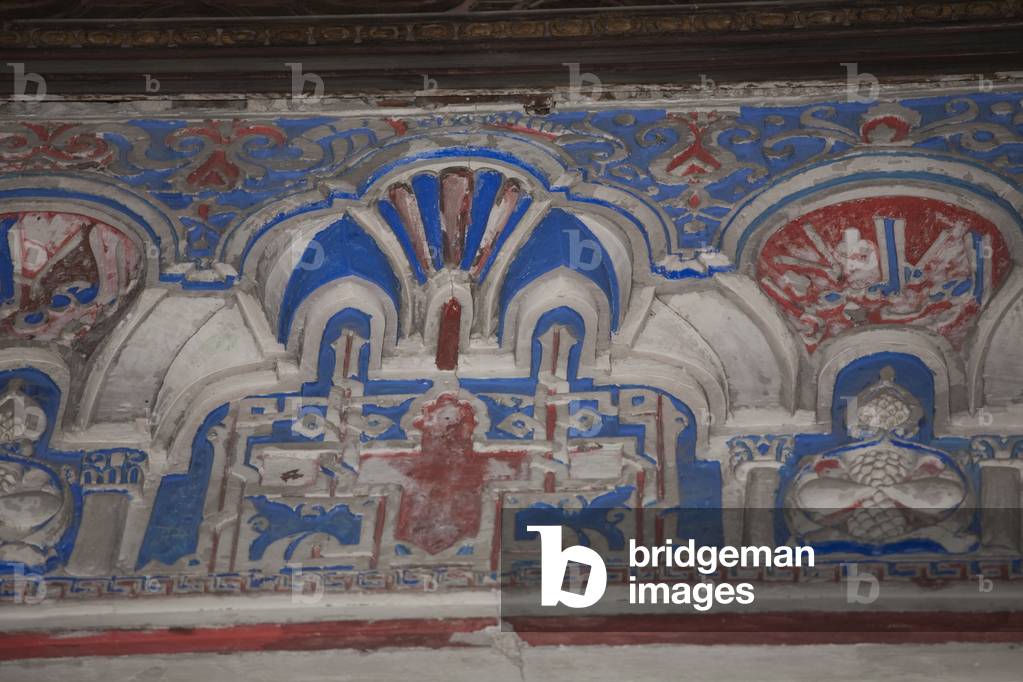 Detail from the Peacocks Arch, Hall of the Ambassadors, Royal Fortresses, Seville, Spain, 2007 (photo)