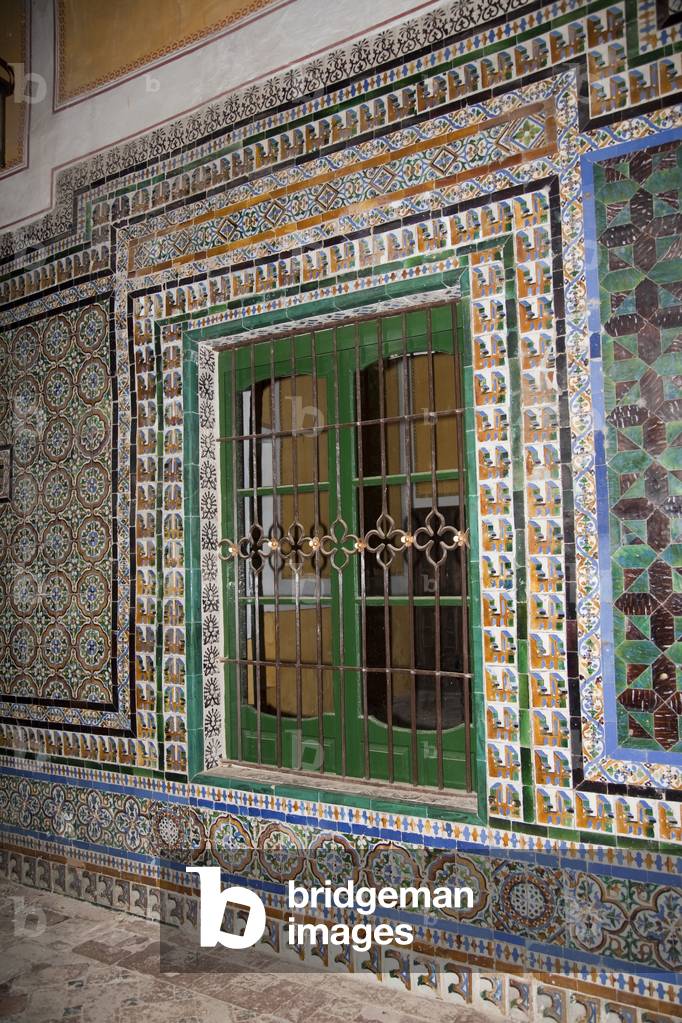 A Wall Decorated with Azulejo Tiles, House of Pilate, Seville, Spain, 2007 (photo)