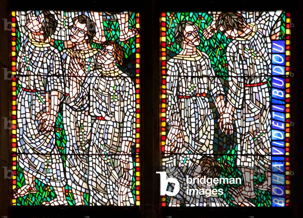 Allegory of Beatitudes, Chapel of St. Agnes, 1930-34 (stained glass)