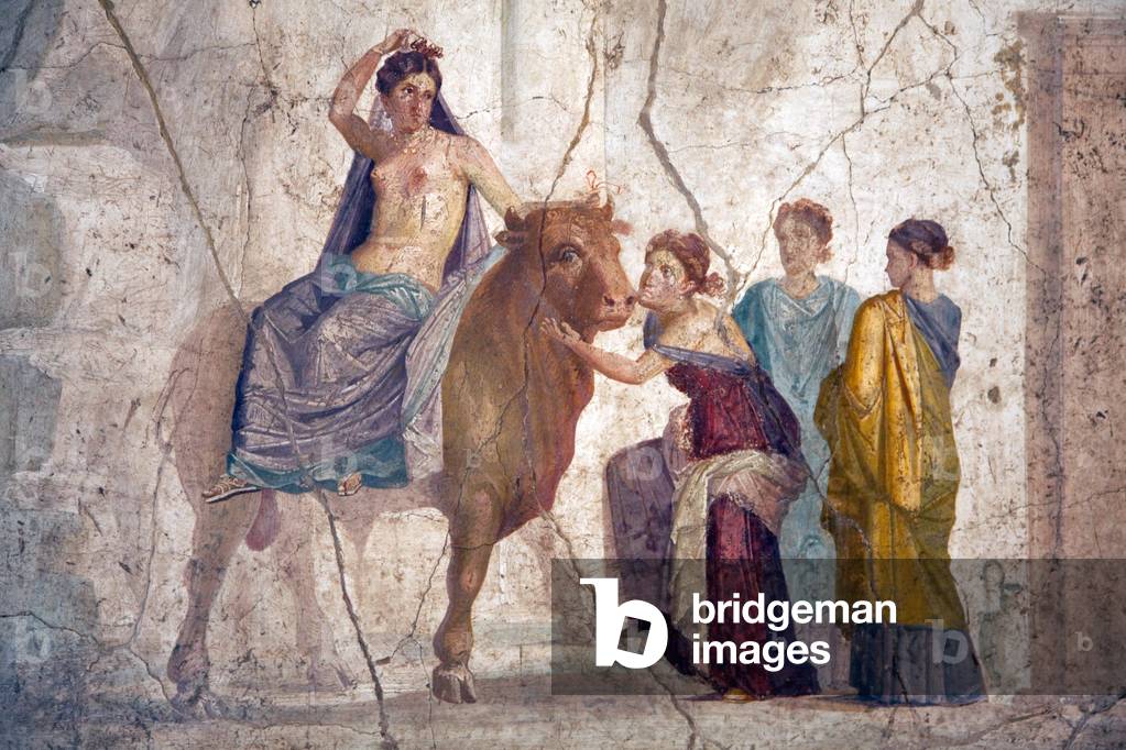 Detail of Europa Riding a Bull, from the House of Fatal Love, Pompeii (fresco)