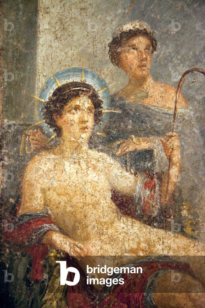 Detail of the Contest between Venus and Hesperus, with Apollo sitting in judgement, from the House of Gavius Rufus (VII 2, 16-17), Pompeii (fresco)