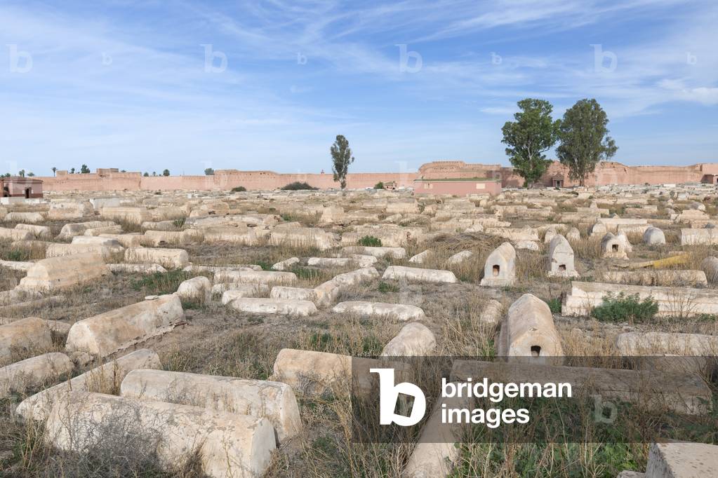 Jewish cemetery in the Mellah, the jewish quarter, Marrakech, Morocco
