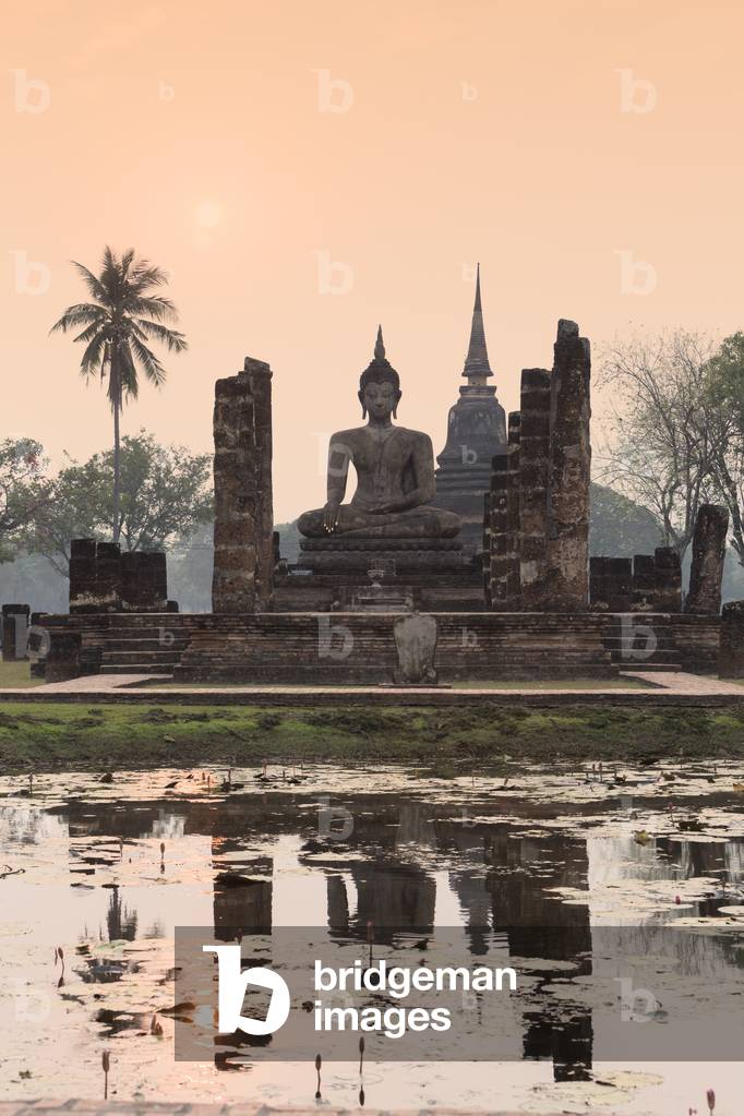 The wihan or temple hall at Wat Mahathat, Sukhothai historical park, Sukhothai, Thailand
