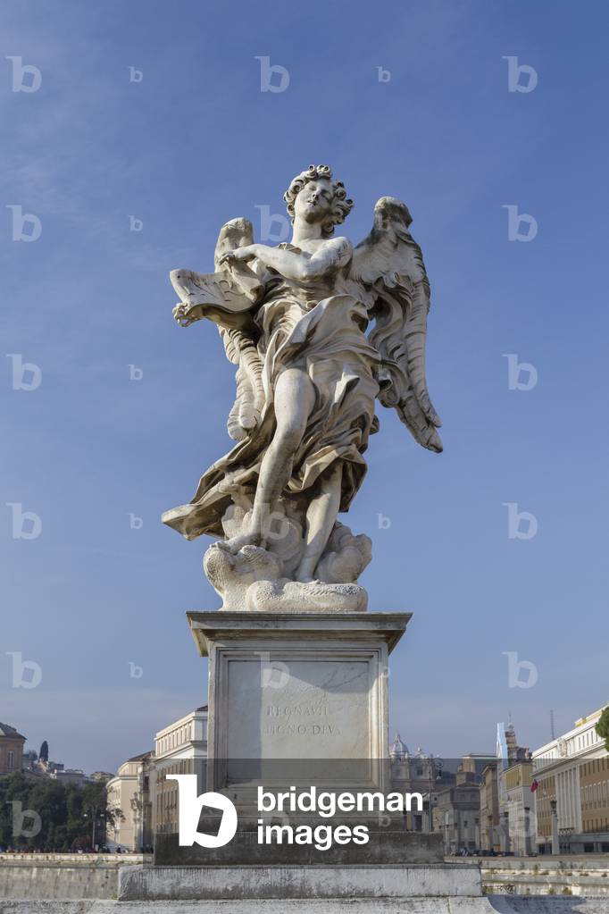Bernini statue on Sant'Angelo Bridge, Rome, Italy (photo)
