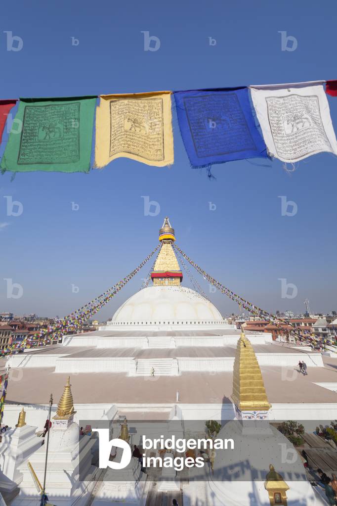The famous buddhist stupa at Boudhanath, Kathmandu, Nepal