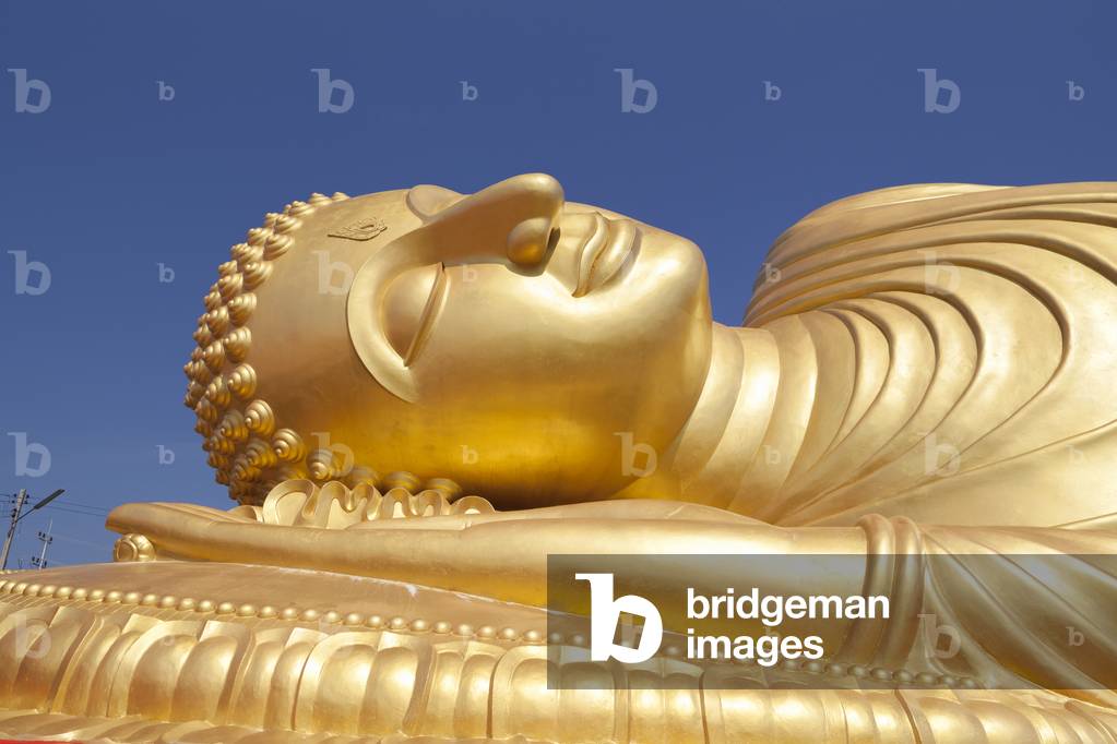 Giant Buddha statue, detail, Wat Phranom Laem Phor or Lampor, Ko Yo, Songkhla province, Thailand