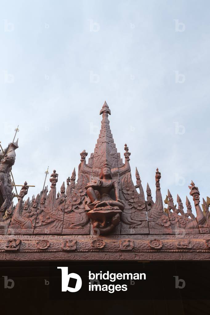 Kyaung Shwe In Bin teakwood temple and monastery, Mandalay, Myanmar