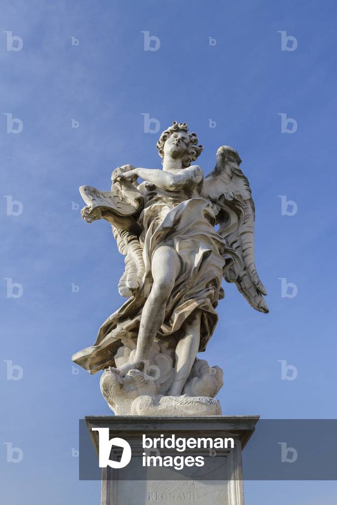 Bernini statue on Sant'Angelo Bridge, Rome, Italy (photo)