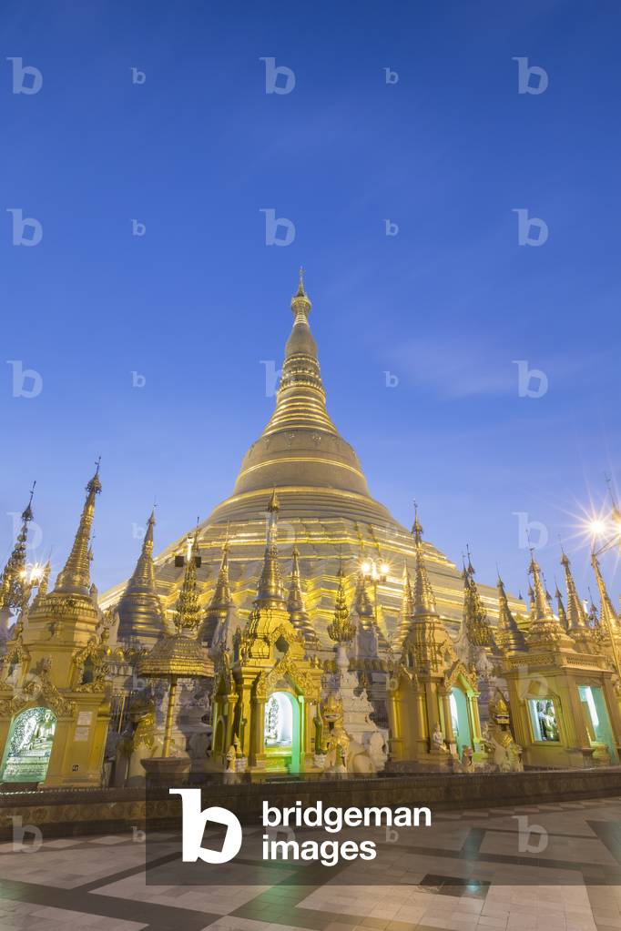 Shwedagon pagoda at night, Yangon, Myanmar