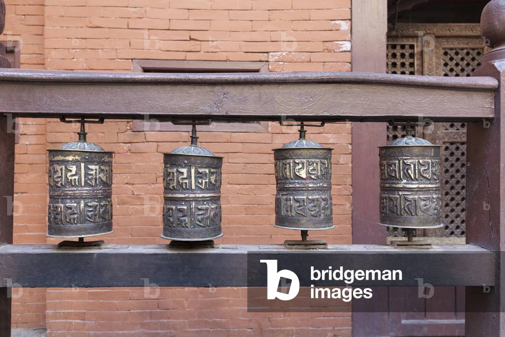 Prayer wheels,  Golden Temple, Hiranya Varna Mahavihar, Patan, Nepal