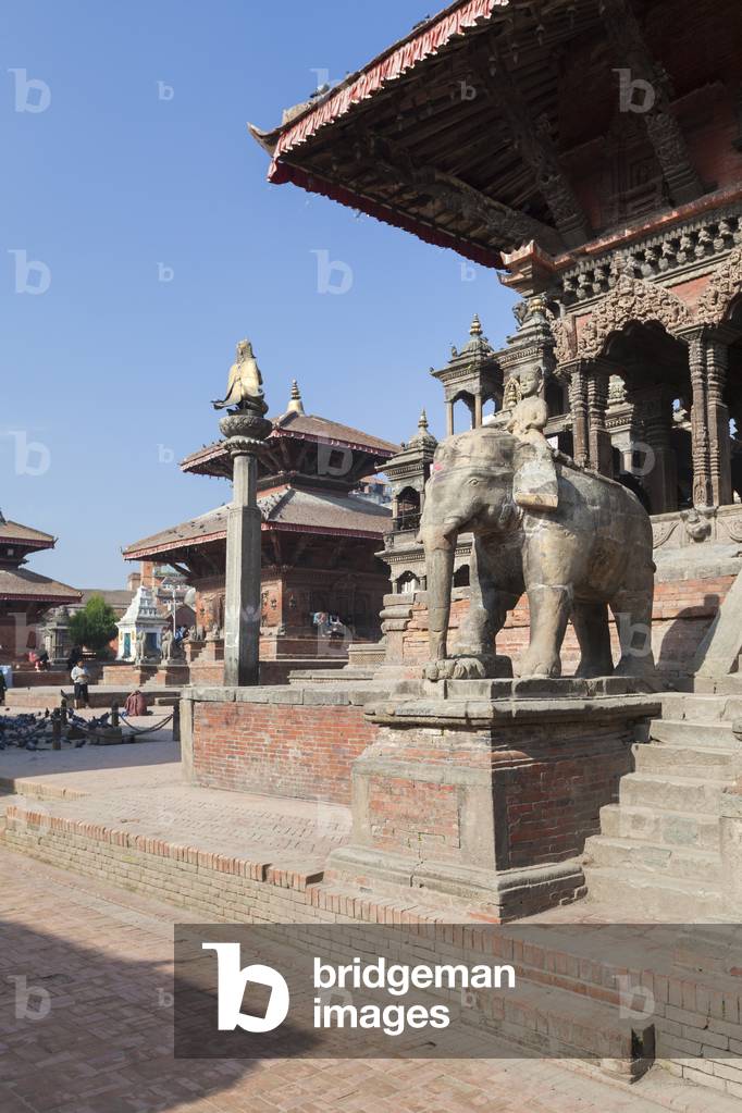 Elephants guarding Vishwanath temple in Durbar square, Patan, Nepal