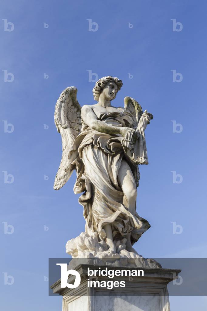 Statue by Bernini on Sant'Angelo Bridge, Rome, Italy (photo)