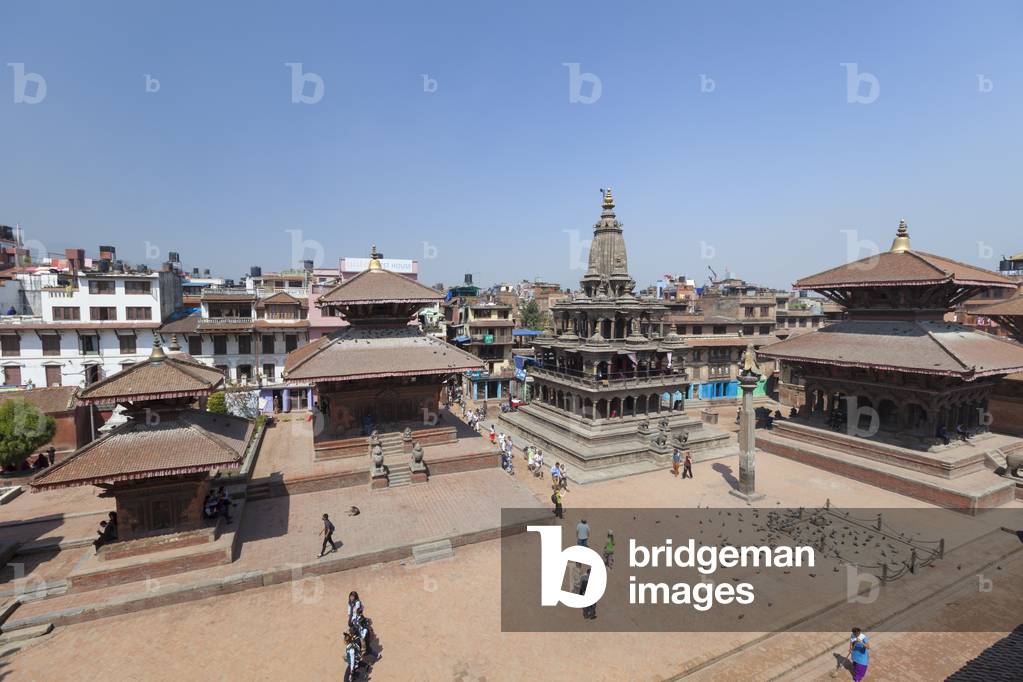 Vishnu temple, Jagannarayan temple and Krishna temple on Durbar square, Patan, Nepal