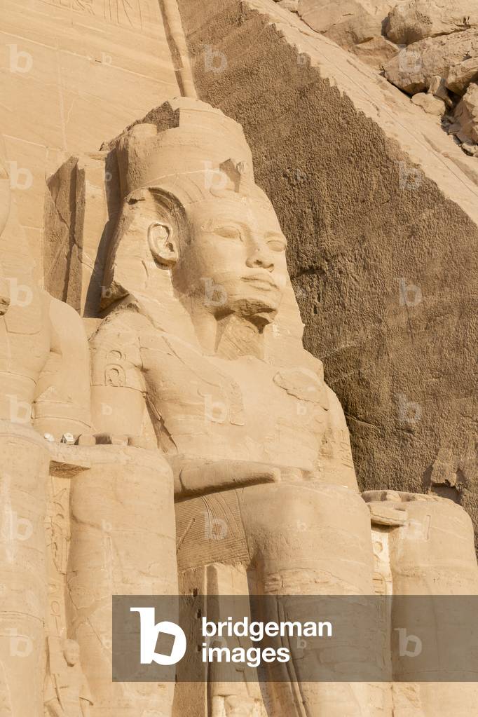 Colossal statue at the great temple of Ramesses II, Abu Simbel
