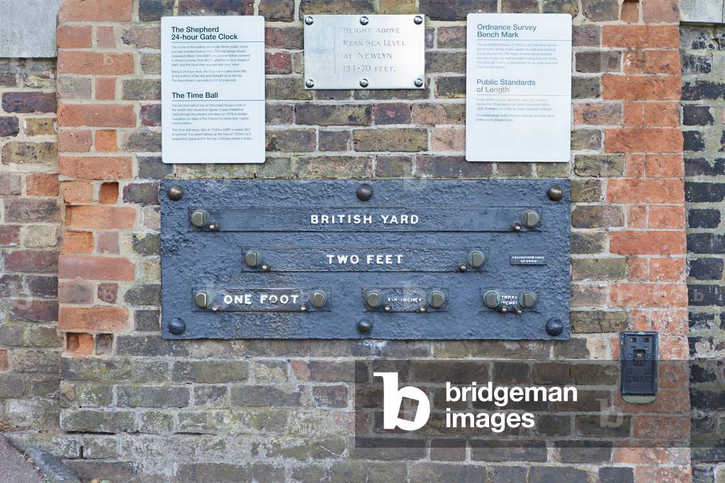 Imperial measurements, royal observatory, Greenwich, London UK