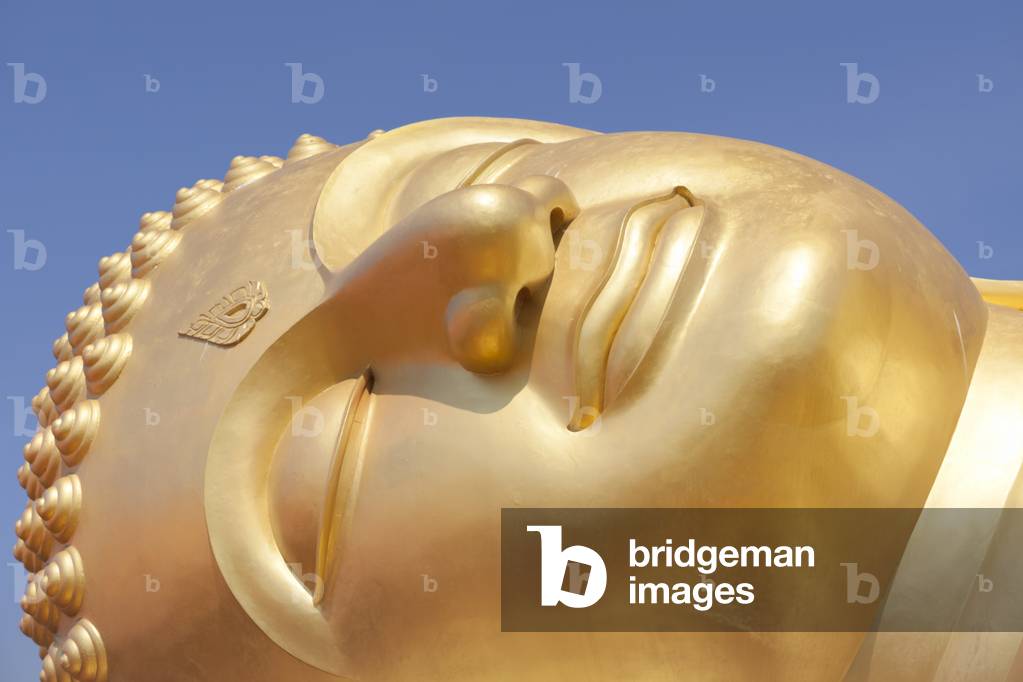 Giant Buddha statue, detail, Wat Phranom Laem Phor or Lampor, Ko Yo, Songkhla province, Thailand