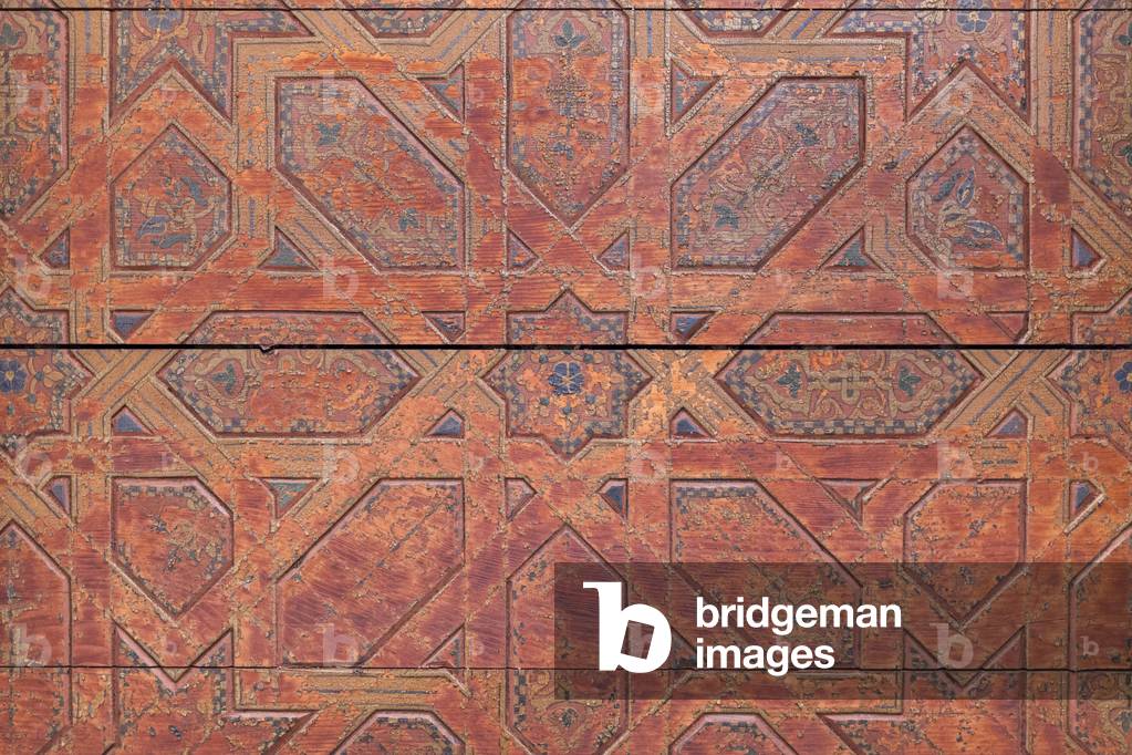 Painted wooden panel,Saadian tombs, Marrakech, Morocco