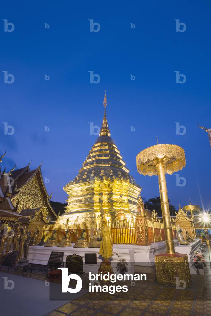 Wat Phra That Doi Suthep temple at night, Chiang Mai, Thailand