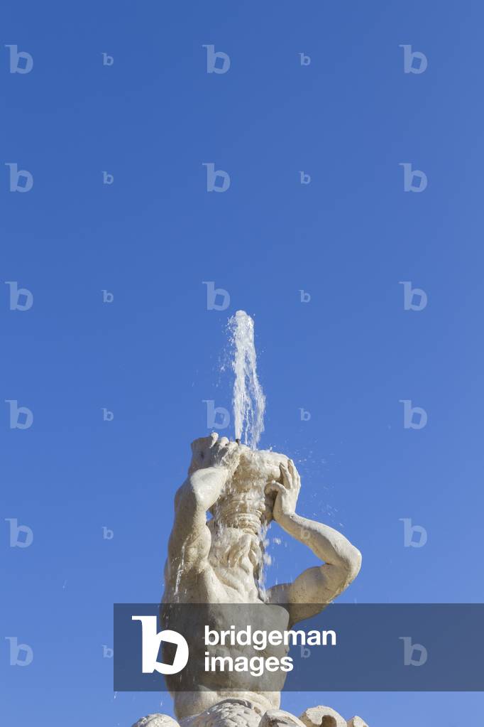 Triton fountain in piazza Barberini, Rome, Italy (photo)