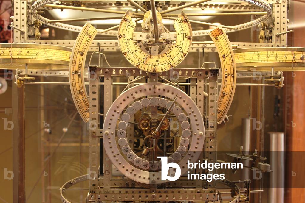 Astronomical clock of Reims, built in pieces of Meccano by the pharmacist Jean Legros (1903-1978), Reims, Champagne-Ardenne, Grand Est, France, 2019 (photo)