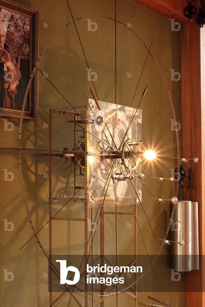 The planetary, Astronomical Clock of Reims, built in pieces of Meccano by the pharmacist Jean Legros (1903-1978), Reims, Champagne-Ardenne, Grand Est, France, 2019 (photo)