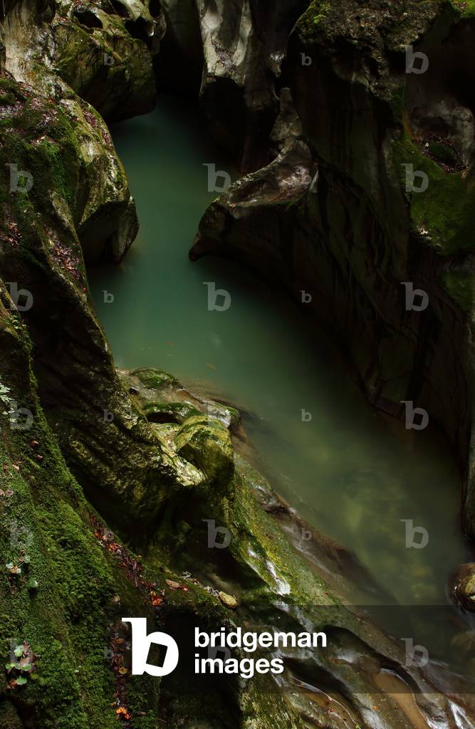 Gorges formed by the Dranse in the mountains Chablais, Alpes, Haute-Savoie, France, 2019 (photo)